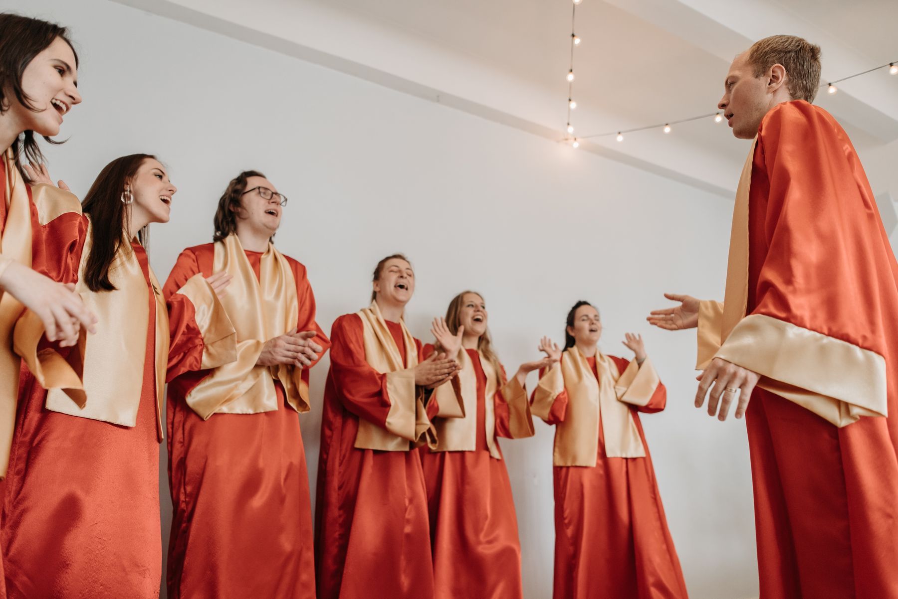 The choir singing together